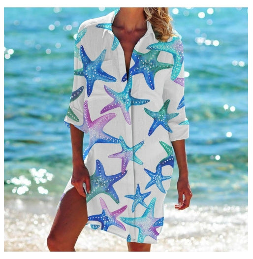 WW | Mantel Hemd Badeanzug Strickjacke Damenbekleidung Print Urlaub Strandhemd
