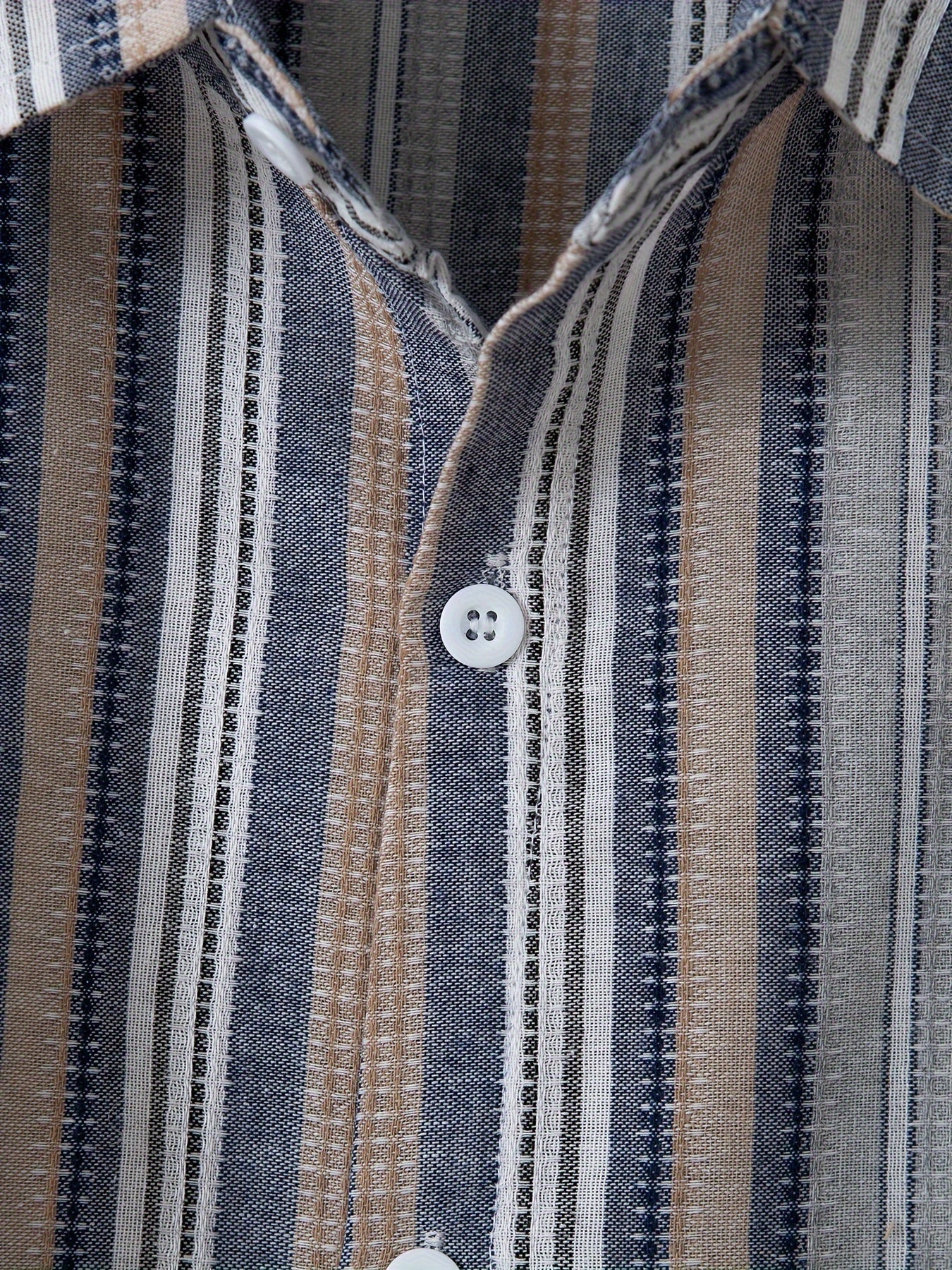 WW | Gestreiftes Baumwoll Leinen Herrenhemd für entspannte Looks