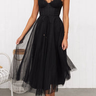 WW | Maxi Kleid Elegantes Fließendes Design V-Ausschnitt Ärmellos Leichtes Gewebe