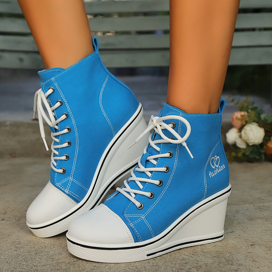 WW | Einfache Canvas Stiefeletten Mit Liebesmotiv