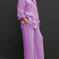 WW | Entspanntes Leinen-Set mit Knopfleiste