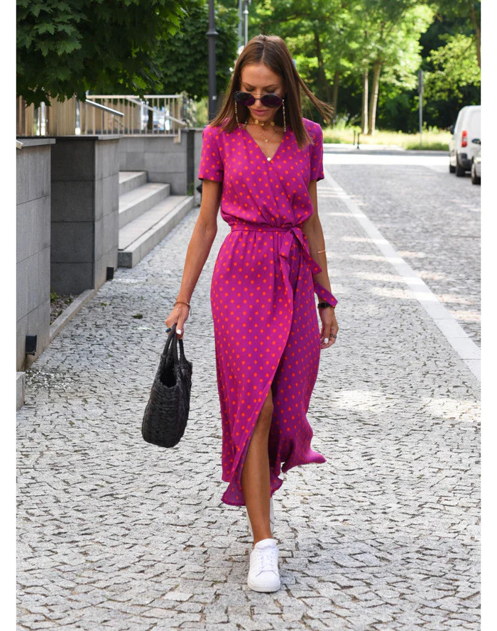 WW | Wickel-Maxi-Kleid für Frauen Frühling und Sommer Saharia