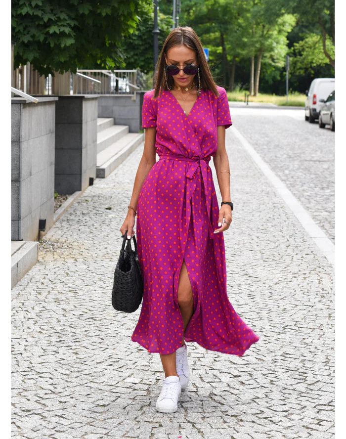 WW | Wickel-Maxi-Kleid für Frauen Frühling und Sommer Saharia
