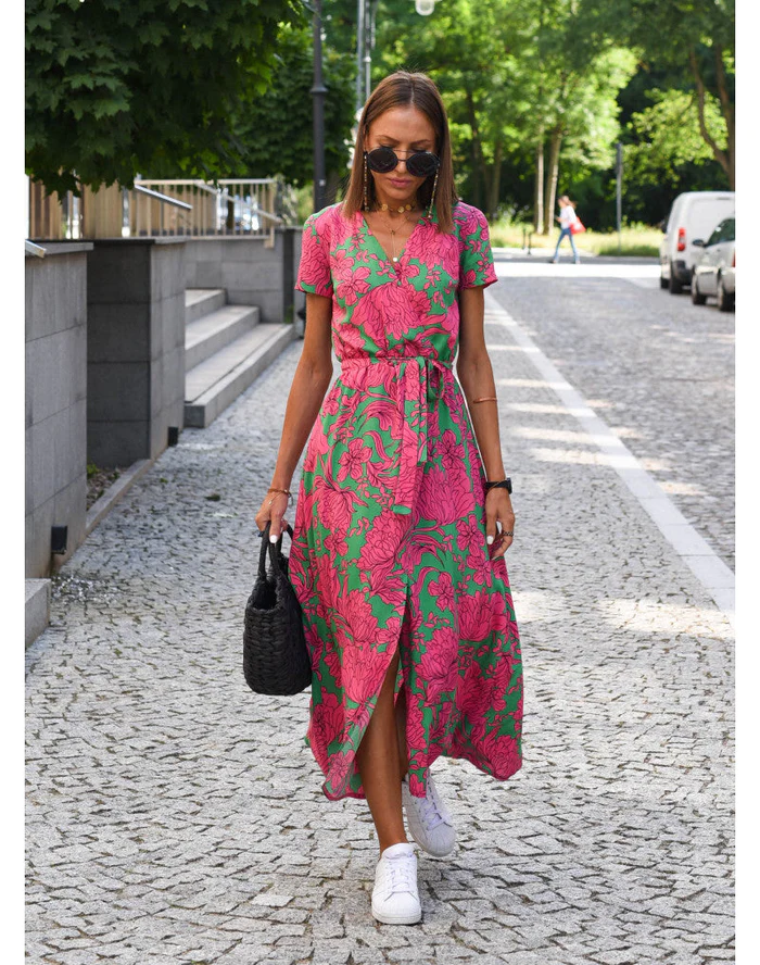 WW | Wickel-Maxi-Kleid für Frauen Frühling und Sommer Saharia