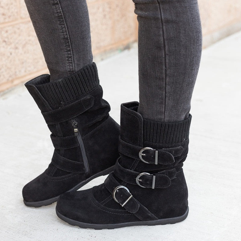 W&W Mode | Stil - Modische Winterstiefel mit Schnalle