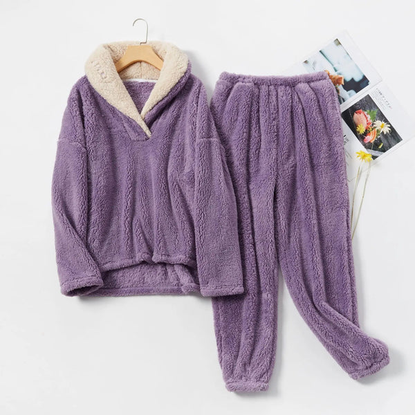 Wolff | teilige Fleece-Loungewear-Set - gemütliches Damen-Pyjama-Set