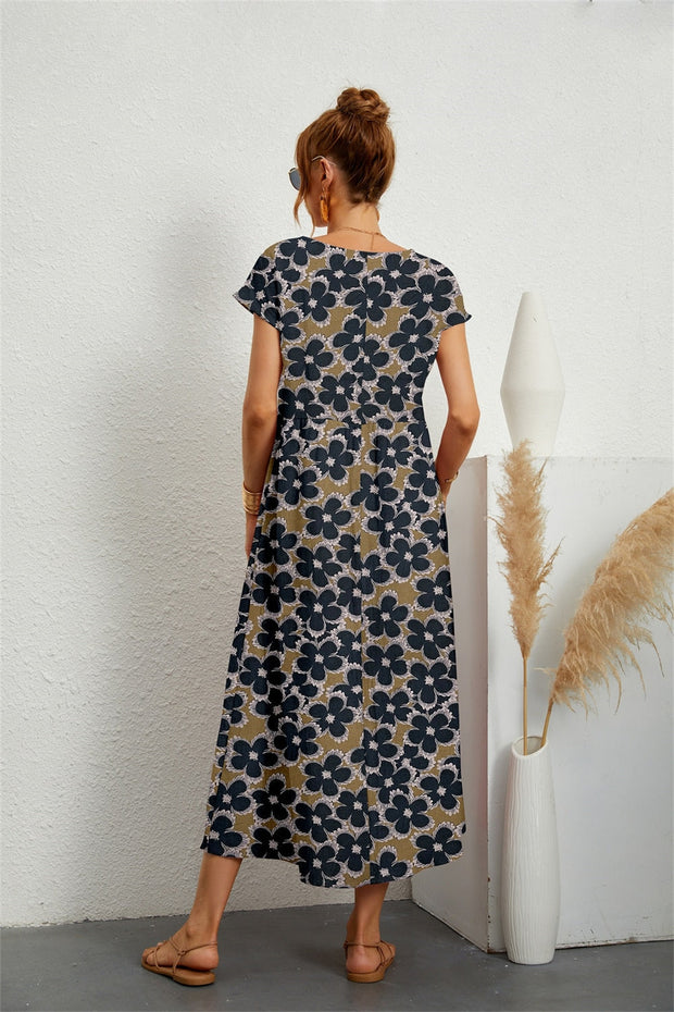 WW | Fließendes Geblümtes Midikleid Für Frauen