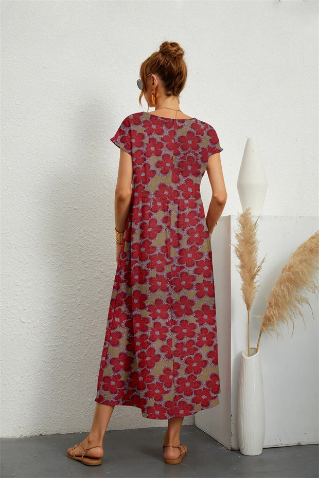 WW | Fließendes Geblümtes Midikleid Für Frauen