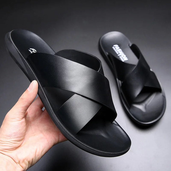 W&W Mode - Lässige rutschfeste Ledersandalen