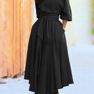 WW - Kleid mit Schnürung und Laternenärmeln