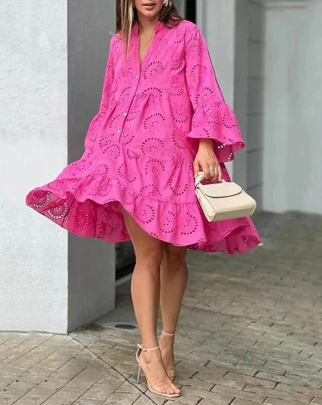 W&W Mode - Kleid Mit Ausgehöhlten Mustern