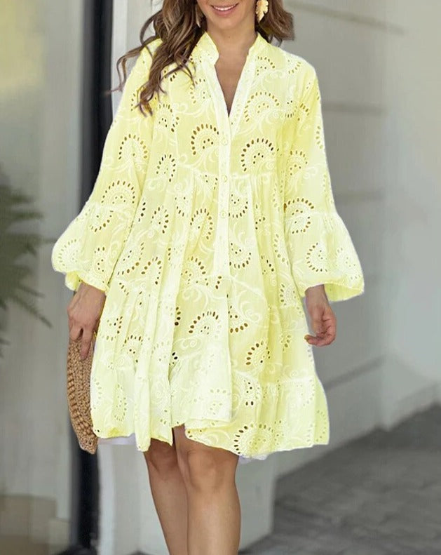 W&W Mode - Kleid Mit Ausgehöhlten Mustern