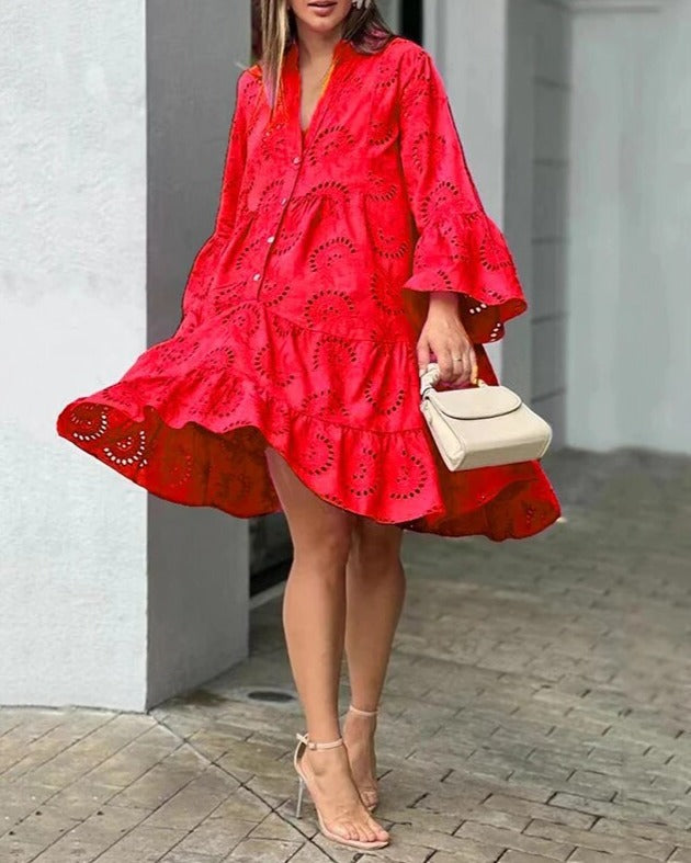 W&W Mode - Kleid Mit Ausgehöhlten Mustern