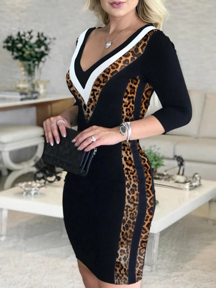 W&W Mode - Farbig gestreiftes Band Bodycon Kleid