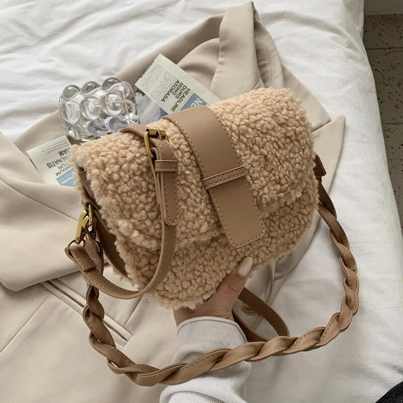 WW - Plüsch Pelz Tasche