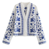 WW - Geblümte Strickjacke