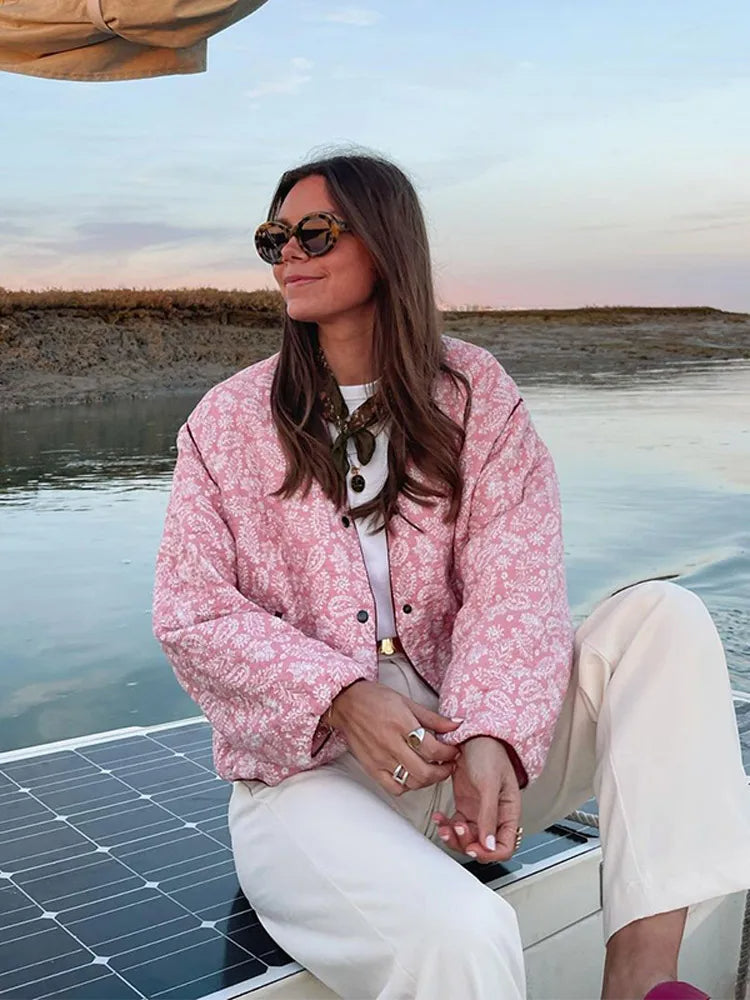 W&W Mode | Rosa Sommerjacke Mit Print
