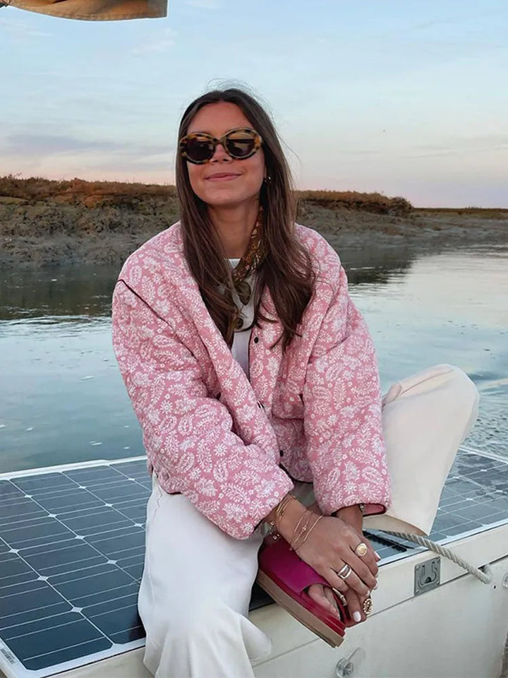 W&W Mode | Rosa Sommerjacke Mit Print