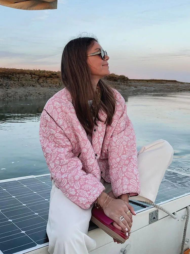 W&W Mode | Rosa Sommerjacke Mit Print