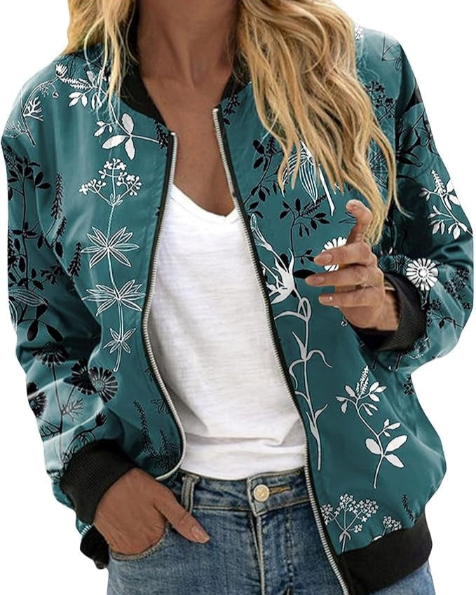 WW | Bomberjacke mit Blumenmuster für Damen