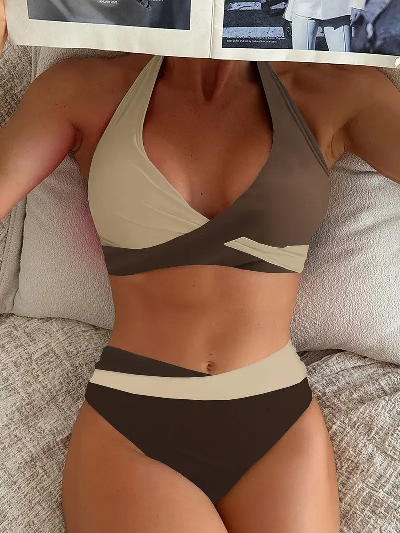 WW | Colorblock-Halter-Bikini-Set für Damen