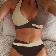 WW | Colorblock-Halter-Bikini-Set für Damen