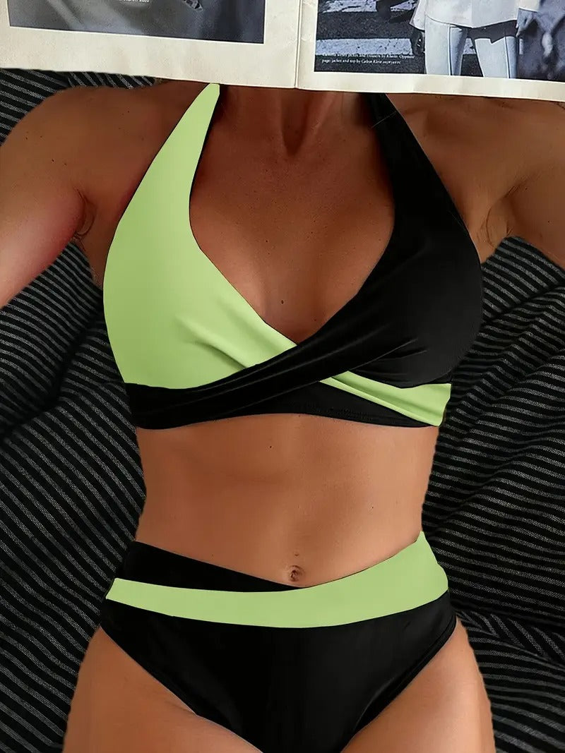WW | Colorblock-Halter-Bikini-Set für Damen