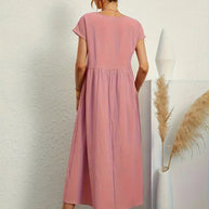 WW | Raffinierte Leinen Sommerkleid mit Praktischen Taschen