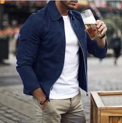 W&W Mode | Herrenjacke Mit Schalkragen Und Reißverschluss Stilvolles Aussehen