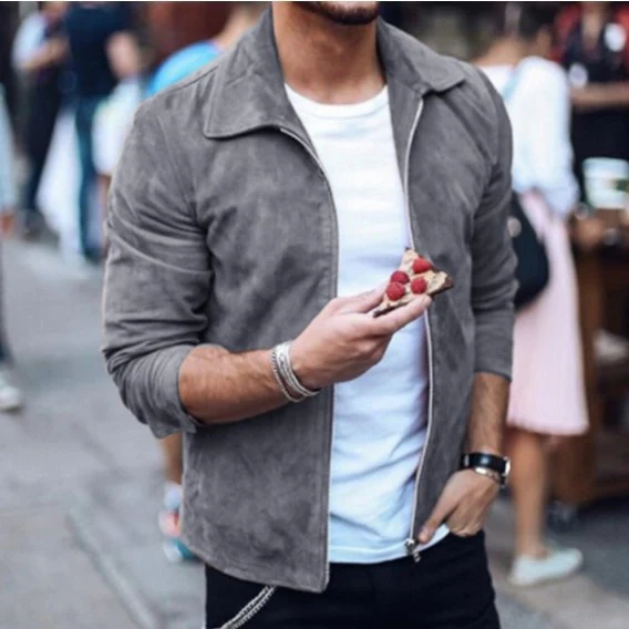 W&W Mode | Herrenjacke Mit Schalkragen Und Reißverschluss Stilvolles Aussehen