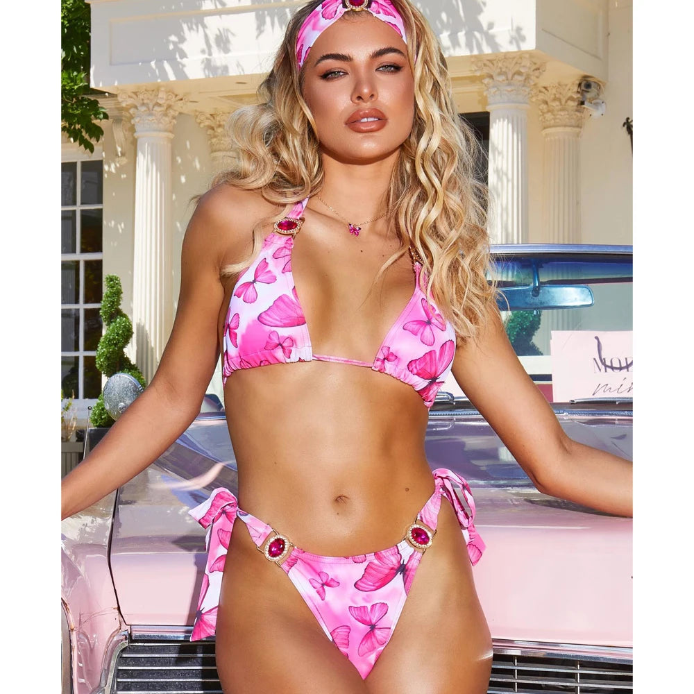 WW Bikini mit weißem Kristallhalsband von ByVera