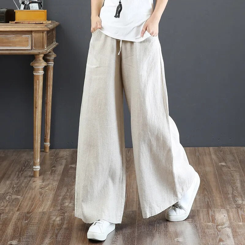 WW | Vielseitige Leinenhose für Damen in großen Größen
