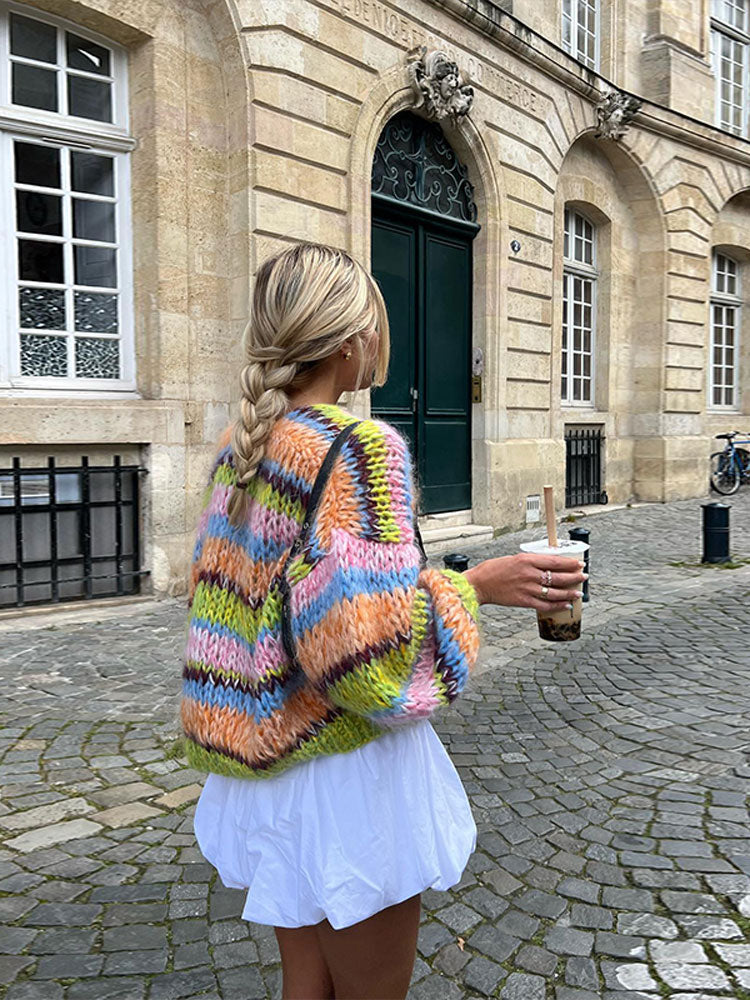 WW | Strickjacke mit buntem Patchwork