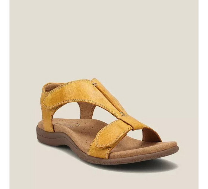 WW | Orthopädische Sandalen - Schwarz - Hochwertiges Leder mit Atmungsaktivem Mikrofaserfußbett