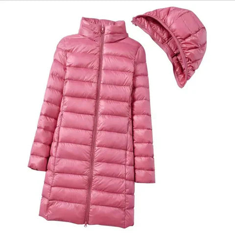 WW | Damen Pufferjacke - gesteppte Winterjacke mit Kapuze und Reißverschluss