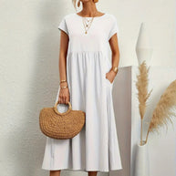 WW | Raffinierte Leinen Sommerkleid mit Praktischen Taschen