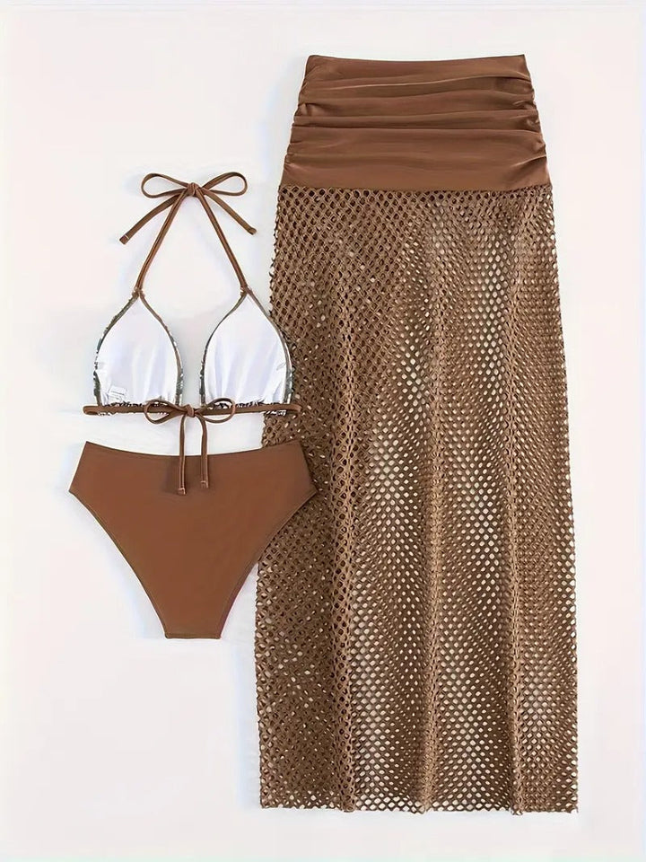 W&W Mode | Dreiteiliges Bikini Satz Mit Tribal Print Für Damen
