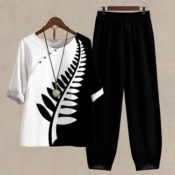 WW | Elegantes Zweiteiliges Set mit Schmetterlingsdruck für Damen