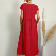 WW | Raffinierte Leinen Sommerkleid mit Praktischen Taschen