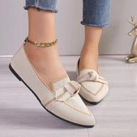 WW | Schicke Flache Schuhe mit Spitze und Schleifendetail