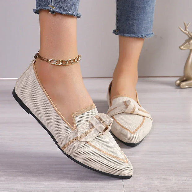 WW | Schicke Flache Schuhe mit Spitze und Schleifendetail