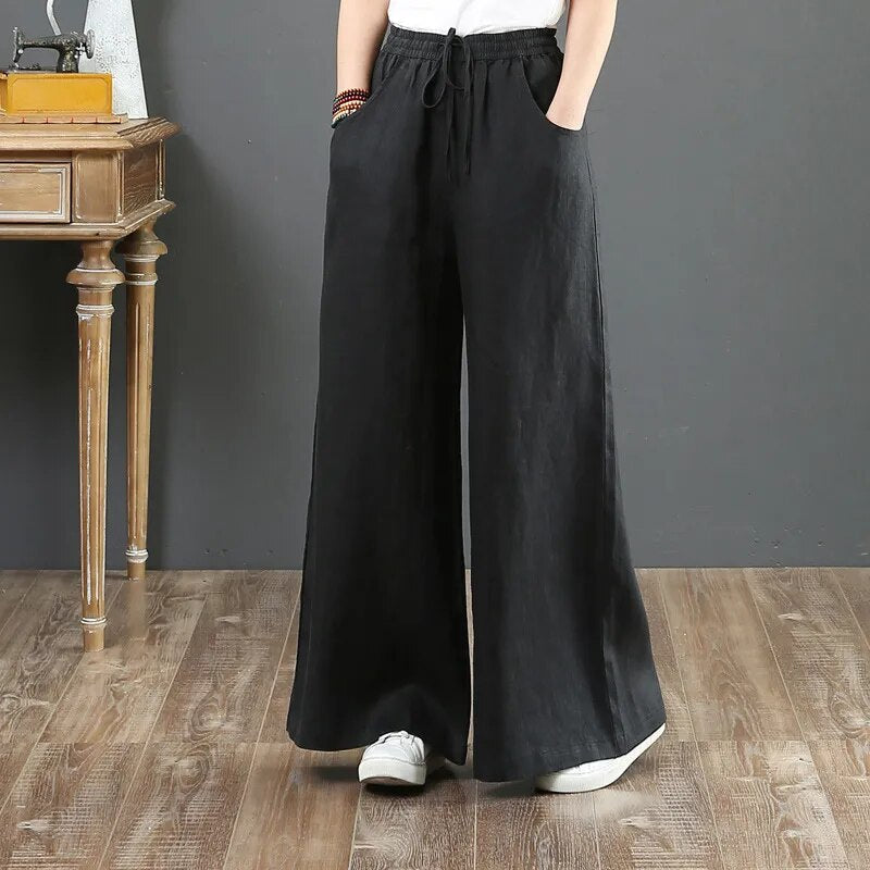 W&W Mode | Vielseitige Leinenhose für Damen in großen Größen
