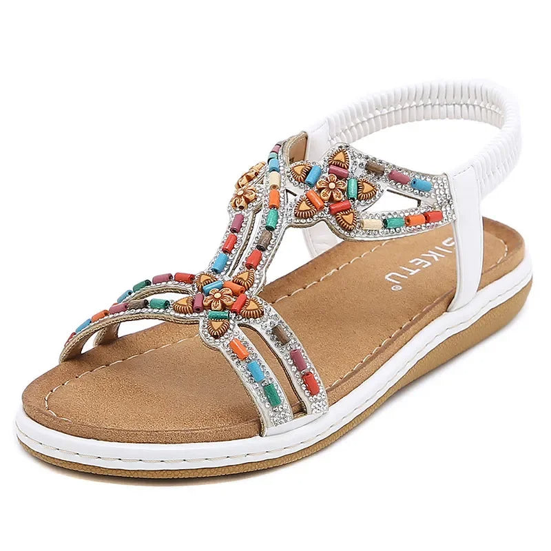 WW | Glitzernde Strass Sandalen Mit Perlen