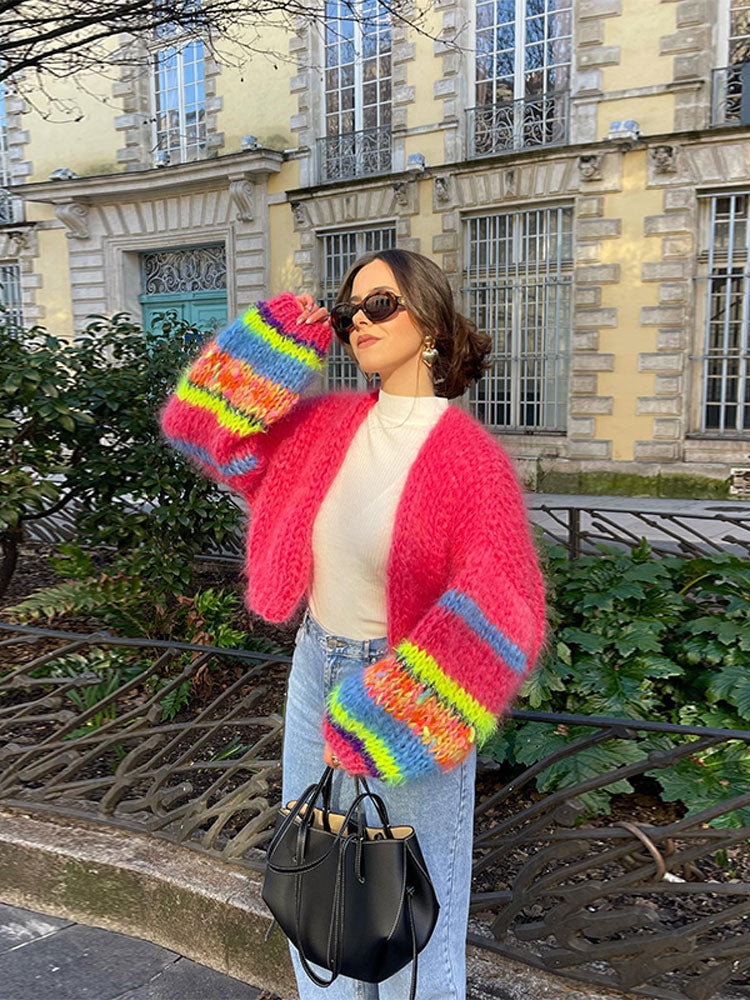 WW | Strickjacke mit buntem Patchwork
