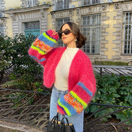 WW | Strickjacke mit buntem Patchwork