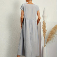 WW | Raffinierte Leinen Sommerkleid mit Praktischen Taschen