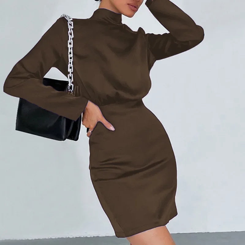 WW | Elegantes Rollkragenkleid mit Raffung
