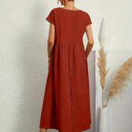 WW | Raffinierte Leinen Sommerkleid mit Praktischen Taschen