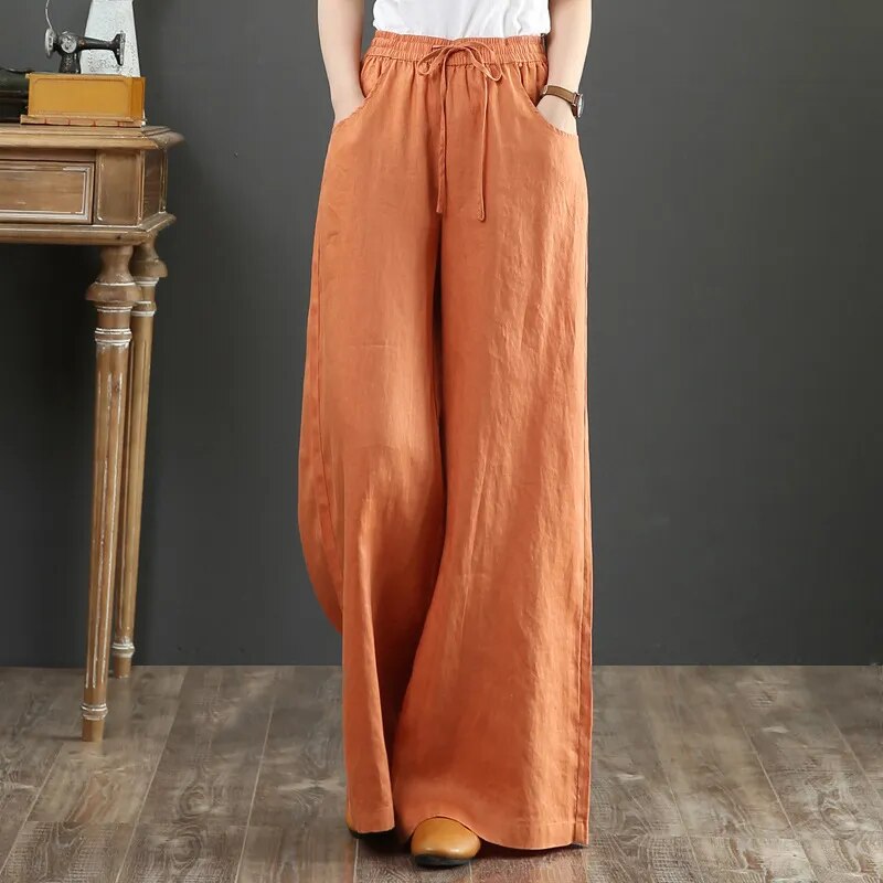 W&W Mode | Vielseitige Leinenhose für Damen in großen Größen