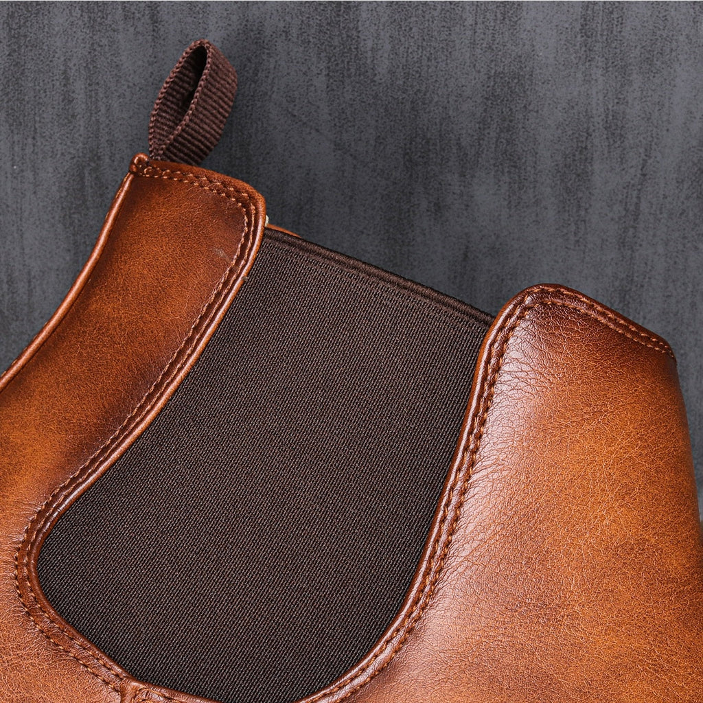 WW | Chelsea Boots Leder Slip on Design Elastische Seitenpaneele Strapazierfähige Sohle